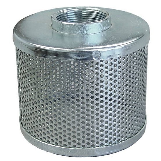 Suction Strainer — 1.5in Female NPT — Perforated Steel Basket