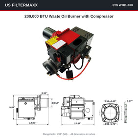 200,000 BTU Waste Oil Burner with Compressor