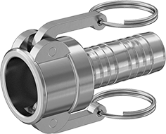 Female Camlock Coupler, Type C, barb x female camlock